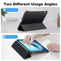 SUPFINE for iPad (A16) 11th Generation Case 11 inch 2025 & iPad 10th Generation Case 10.9 inch 2022, Slim Stand Hard PC Translucent Back Shell Cover (Support Touch ID, Auto Wake/Sleep), Black - 7DAY'S