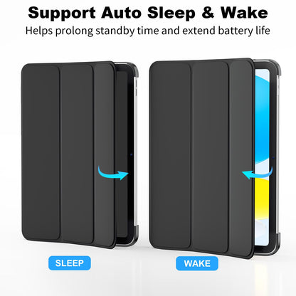 SUPFINE for iPad (A16) 11th Generation Case 11 inch 2025 & iPad 10th Generation Case 10.9 inch 2022, Slim Stand Hard PC Translucent Back Shell Cover (Support Touch ID, Auto Wake/Sleep), Black - 7DAY'S