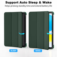 SUPFINE for iPad (A16) 11th Generation Case 11 inch 2025 & iPad 10th Generation Case 10.9 inch 2022, Slim Stand Hard PC Translucent Back Shell Cover (Support Touch ID, Auto Wake/Sleep), Black - 7DAY'S