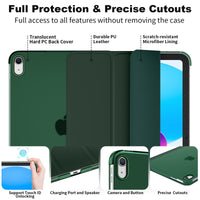 SUPFINE for iPad (A16) 11th Generation Case 11 inch 2025 & iPad 10th Generation Case 10.9 inch 2022, Slim Stand Hard PC Translucent Back Shell Cover (Support Touch ID, Auto Wake/Sleep), Black - 7DAY'S