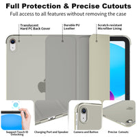SUPFINE for iPad (A16) 11th Generation Case 11 inch 2025 & iPad 10th Generation Case 10.9 inch 2022, Slim Stand Hard PC Translucent Back Shell Cover (Support Touch ID, Auto Wake/Sleep), Black - 7DAY'S