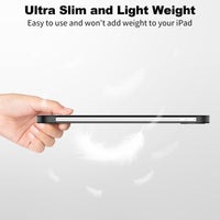 SUPFINE for iPad (A16) 11th Generation Case 11 inch 2025 & iPad 10th Generation Case 10.9 inch 2022, Slim Stand Hard PC Translucent Back Shell Cover (Support Touch ID, Auto Wake/Sleep), Black - 7DAY'S
