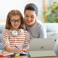 SUPFINE for iPad (A16) 11th Generation Case 11 inch 2025 & iPad 10th Generation Case 10.9 inch 2022, Slim Stand Hard PC Translucent Back Shell Cover (Support Touch ID, Auto Wake/Sleep), Black - 7DAY'S