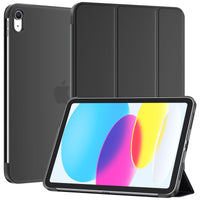 SUPFINE for iPad (A16) 11th Generation Case 11 inch 2025 & iPad 10th Generation Case 10.9 inch 2022, Slim Stand Hard PC Translucent Back Shell Cover (Support Touch ID, Auto Wake/Sleep), Black - 7DAY'S