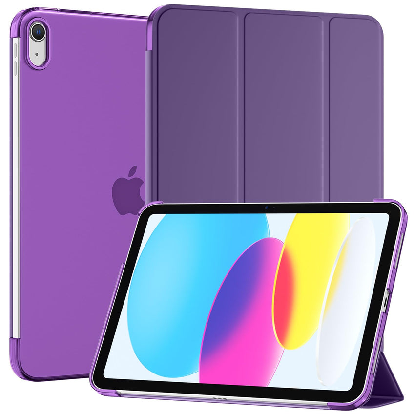SUPFINE for iPad (A16) 11th Generation Case 11 inch 2025 & iPad 10th Generation Case 10.9 inch 2022, Slim Stand Hard PC Translucent Back Shell Cover (Support Touch ID, Auto Wake/Sleep), Black - 7DAY'S