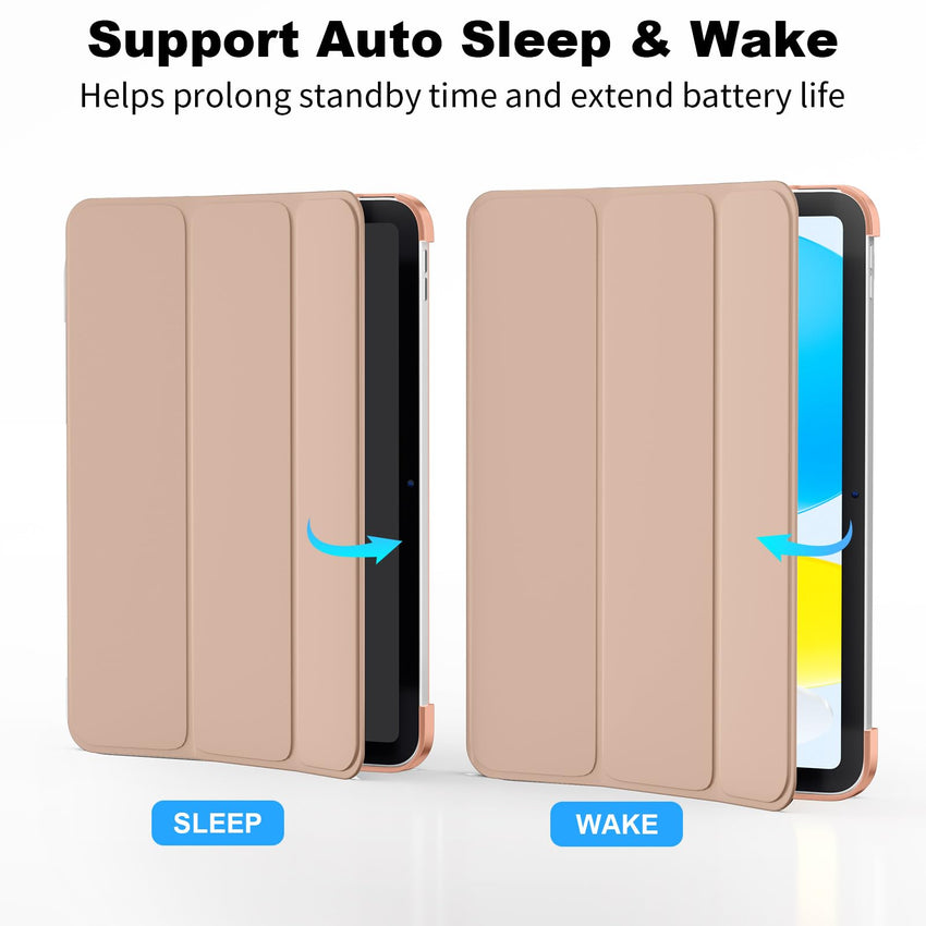SUPFINE for iPad (A16) 11th Generation Case 11 inch 2025 & iPad 10th Generation Case 10.9 inch 2022, Slim Stand Hard PC Translucent Back Shell Cover (Support Touch ID, Auto Wake/Sleep), Black - 7DAY'S