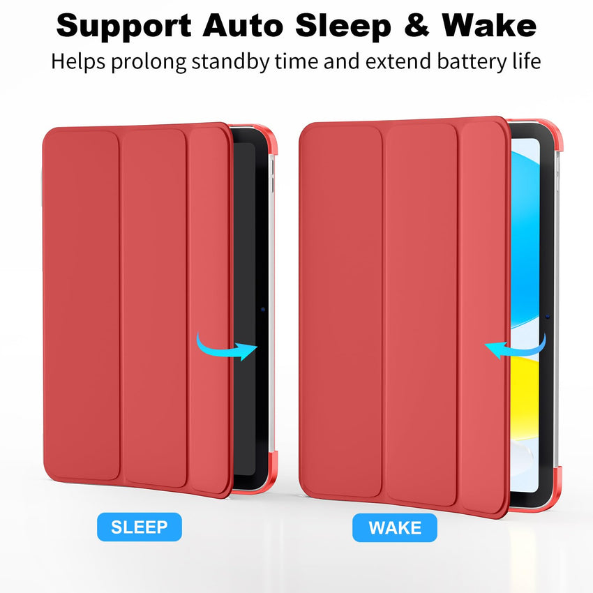 SUPFINE for iPad (A16) 11th Generation Case 11 inch 2025 & iPad 10th Generation Case 10.9 inch 2022, Slim Stand Hard PC Translucent Back Shell Cover (Support Touch ID, Auto Wake/Sleep), Black - 7DAY'S