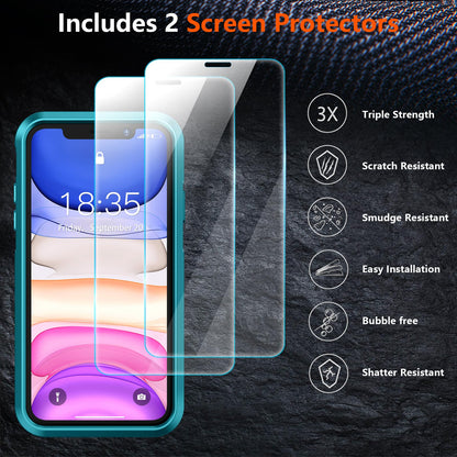 SUPFINE for iPhone 11 Case, [10 FT Military Dropproof] [Dual Layer Structure Protection] Non - Slip Heavy Duty Shockproof Phone Case,Black - 7DAY'S