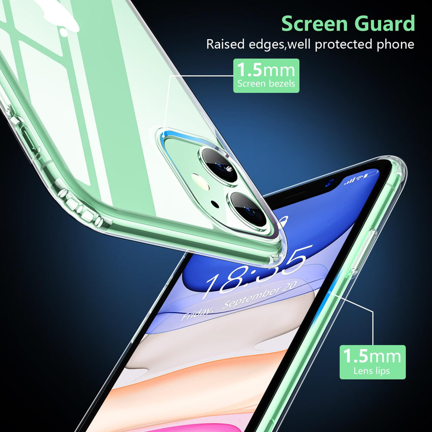 SUPFINE for iPhone 11 Case, [10 FT Military Dropproof] [Dual Layer Structure Protection] Non - Slip Heavy Duty Shockproof Phone Case,Black - 7DAY'S