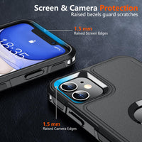 SUPFINE for iPhone 11 Case, [10 FT Military Dropproof] [Dual Layer Structure Protection] Non - Slip Heavy Duty Shockproof Phone Case,Black - 7DAY'S