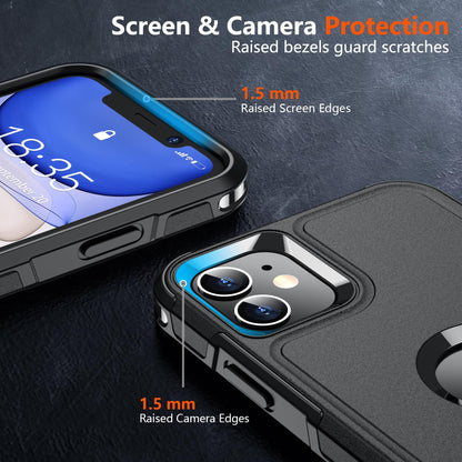 SUPFINE for iPhone 11 Case, [10 FT Military Dropproof] [Dual Layer Structure Protection] Non - Slip Heavy Duty Shockproof Phone Case,Black - 7DAY'S