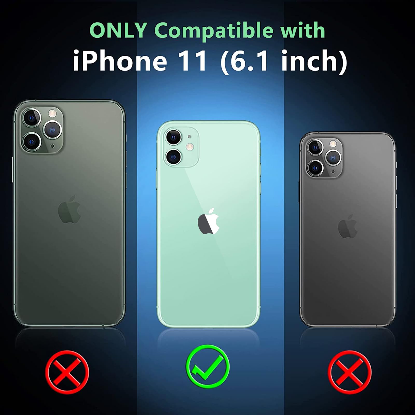 SUPFINE for iPhone 11 Case, [10 FT Military Dropproof] [Dual Layer Structure Protection] Non - Slip Heavy Duty Shockproof Phone Case,Black - 7DAY'S