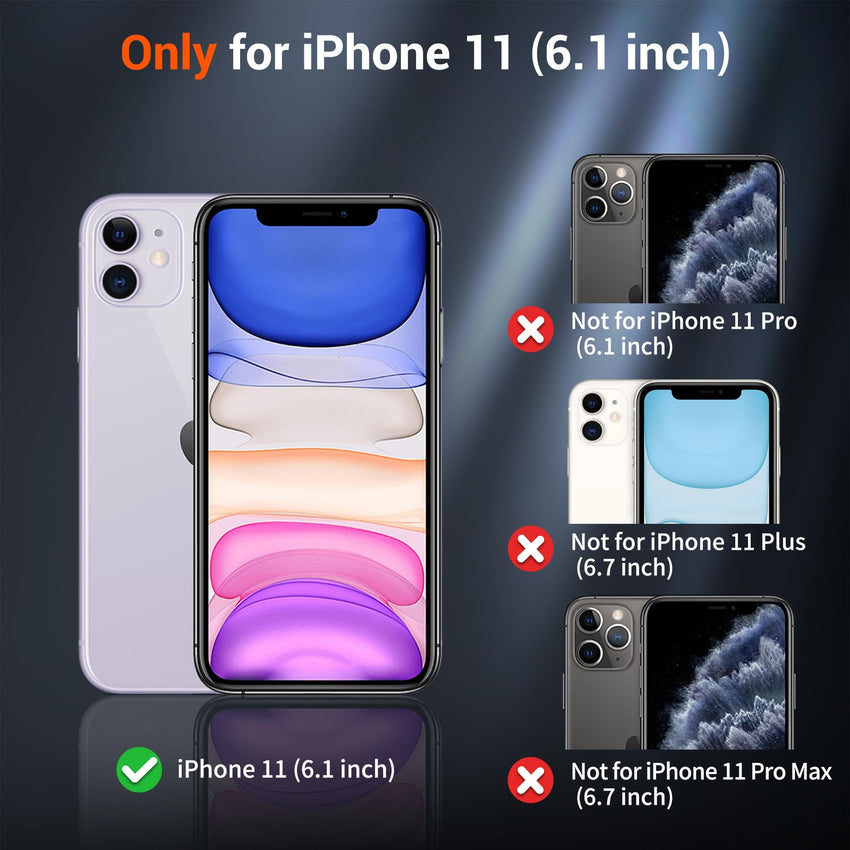 SUPFINE for iPhone 11 Case, [10 FT Military Dropproof] [Dual Layer Structure Protection] Non - Slip Heavy Duty Shockproof Phone Case,Black - 7DAY'S