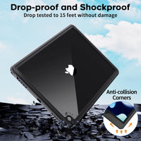 SUPFINE for Waterproof iPad 9th Generation Case, [Built - in Screen Protector] [IP68 Waterproof] Full Body Rugged Shockproof Protective Cover for 10.2 inch iPad 9th/8th/7th(2021/2020/2019), Black/Clear - 7DAY'S