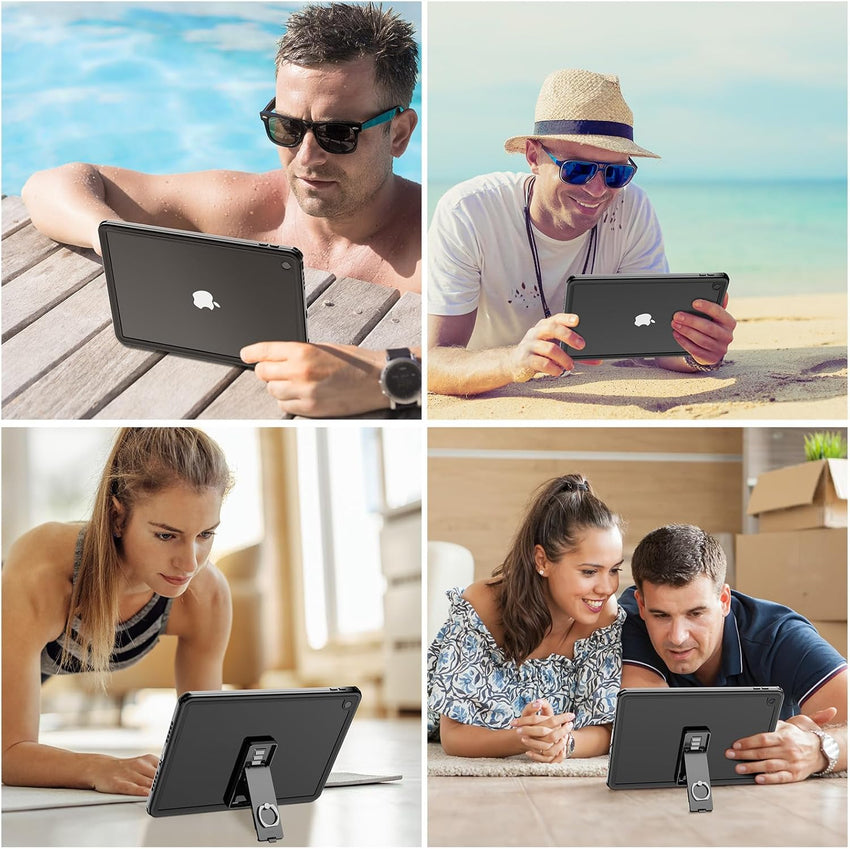 SUPFINE for Waterproof iPad 9th Generation Case, [Built - in Screen Protector] [IP68 Waterproof] Full Body Rugged Shockproof Protective Cover for 10.2 inch iPad 9th/8th/7th(2021/2020/2019), Black/Clear - 7DAY'S