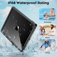 SUPFINE for Waterproof iPad 9th Generation Case, [Built - in Screen Protector] [IP68 Waterproof] Full Body Rugged Shockproof Protective Cover for 10.2 inch iPad 9th/8th/7th(2021/2020/2019), Black/Clear - 7DAY'S