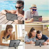 SUPFINE for Waterproof iPad (A16) 11th Generation Case & iPad 10th Generation Case, [Built - in Screen Protector] [IP68 Waterproof] Full Body Rugged Shockproof Protective Cover, Black/Clear - 7DAY'S
