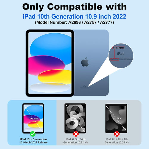 SUPFINE for Waterproof iPad (A16) 11th Generation Case & iPad 10th Generation Case, [Built - in Screen Protector] [IP68 Waterproof] Full Body Rugged Shockproof Protective Cover, Black/Clear - 7DAY'S