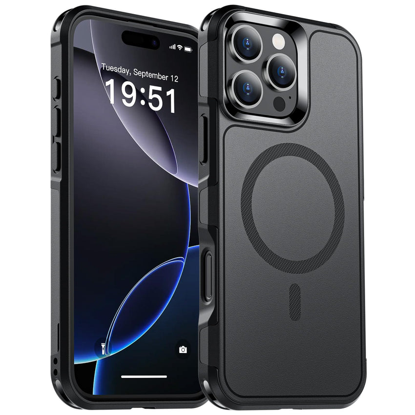 SUPFINE Magnetic for iPhone 12 Pro Max Case, [Compatible with MagSafe][10 FT Military Grade Drop Protection] [Dual Layer Structure Protection] Heavy Duty Full - Body Shockproof Phone Case, Black - 7DAY'S