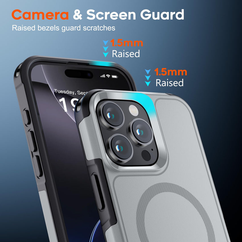 SUPFINE Magnetic for iPhone 12 Pro Max Case, [Compatible with MagSafe][10 FT Military Grade Drop Protection] [Dual Layer Structure Protection] Heavy Duty Full - Body Shockproof Phone Case, Black - 7DAY'S
