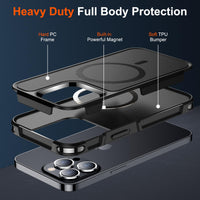 SUPFINE Magnetic for iPhone 12 Pro Max Case, [Compatible with MagSafe][10 FT Military Grade Drop Protection] [Dual Layer Structure Protection] Heavy Duty Full - Body Shockproof Phone Case, Black - 7DAY'S