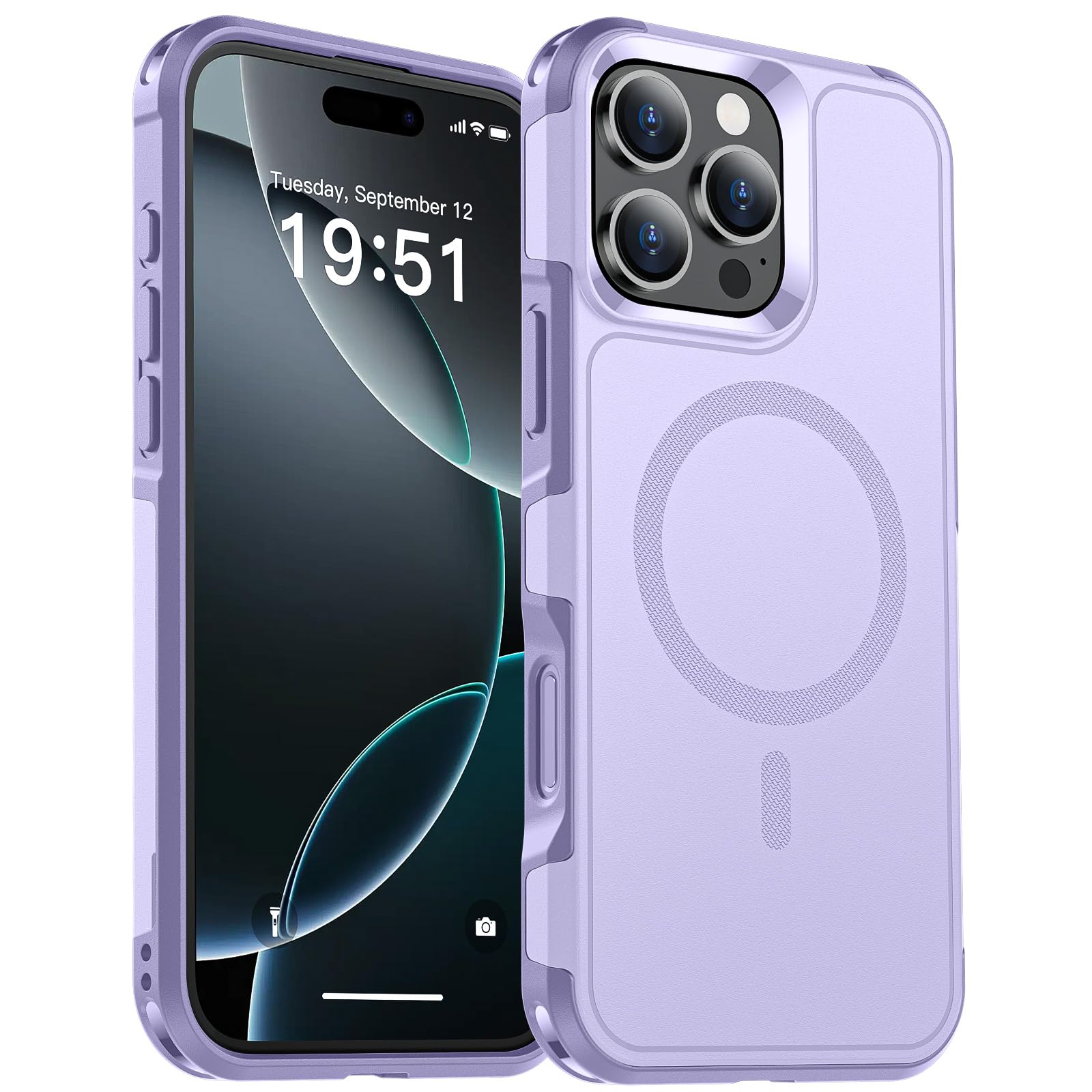 SUPFINE Magnetic for iPhone 12 Pro Max Case, [Compatible with MagSafe][10 FT Military Grade Drop Protection] [Dual Layer Structure Protection] Heavy Duty Full - Body Shockproof Phone Case, Black - 7DAY'S