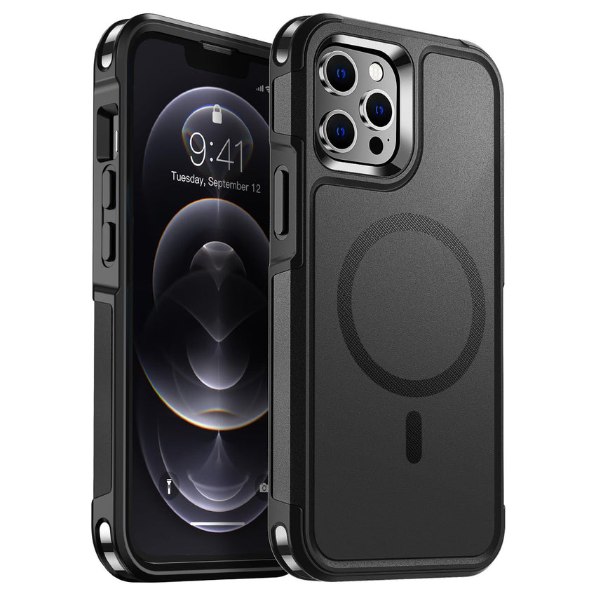 SUPFINE Magnetic for iPhone 12 Pro Max Case, [Compatible with MagSafe][10 FT Military Grade Drop Protection] [Dual Layer Structure Protection] Heavy Duty Full - Body Shockproof Phone Case, Black - 7DAY'S