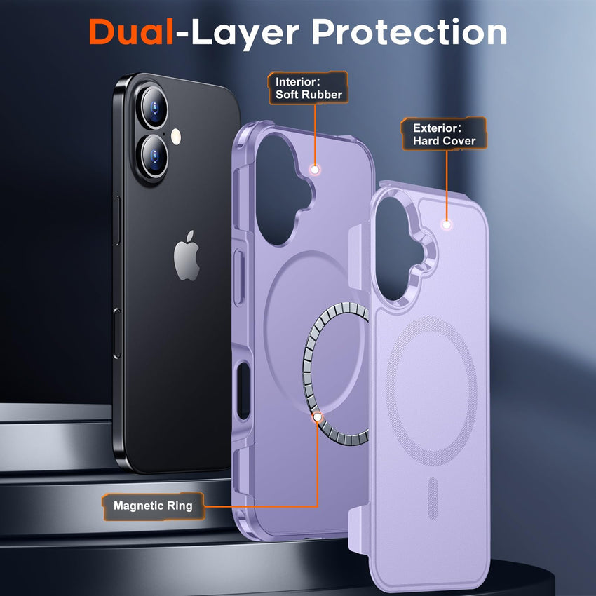 SUPFINE Magnetic for iPhone 12 Pro Max Case, [Compatible with MagSafe][10 FT Military Grade Drop Protection] [Dual Layer Structure Protection] Heavy Duty Full - Body Shockproof Phone Case, Black - 7DAY'S