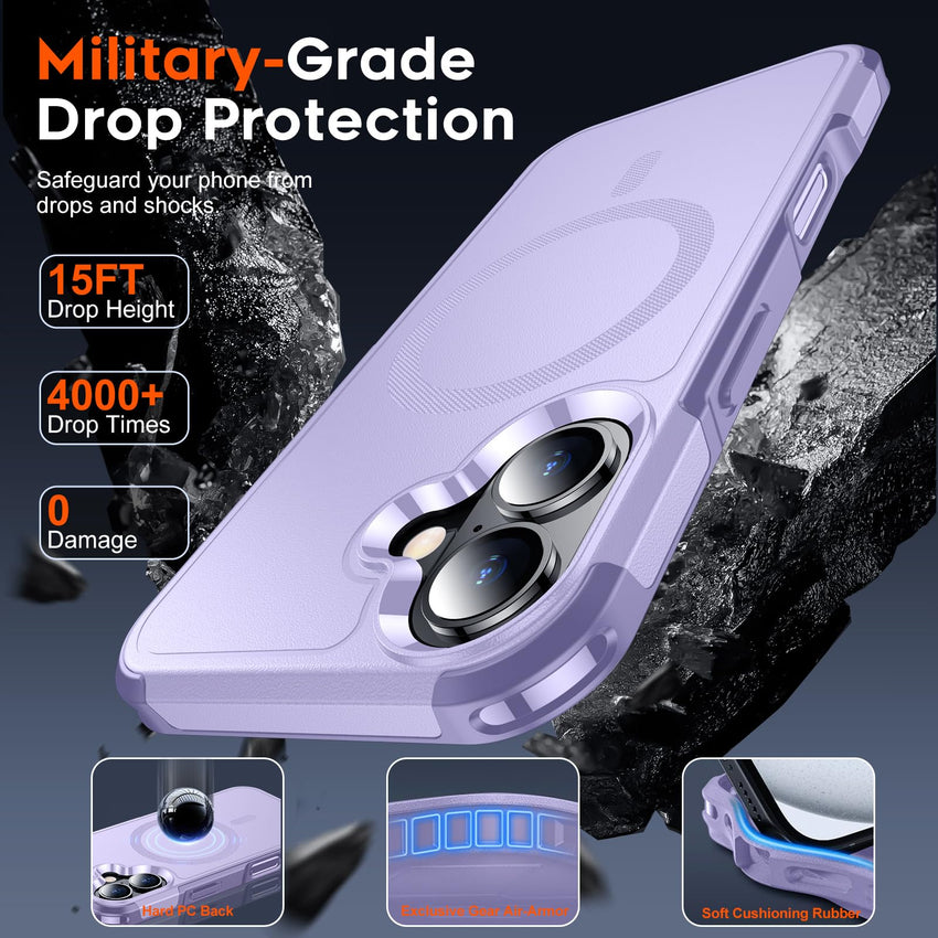 SUPFINE Magnetic for iPhone 12 Pro Max Case, [Compatible with MagSafe][10 FT Military Grade Drop Protection] [Dual Layer Structure Protection] Heavy Duty Full - Body Shockproof Phone Case, Black - 7DAY'S