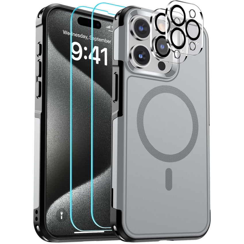 SUPFINE Magnetic for iPhone 12 Pro Max Case, [Compatible with MagSafe][10 FT Military Grade Drop Protection] [Dual Layer Structure Protection] Heavy Duty Full - Body Shockproof Phone Case, Black - 7DAY'S