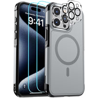 SUPFINE Magnetic for iPhone 12 Pro Max Case, [Compatible with MagSafe][10 FT Military Grade Drop Protection] [Dual Layer Structure Protection] Heavy Duty Full - Body Shockproof Phone Case, Black - 7DAY'S
