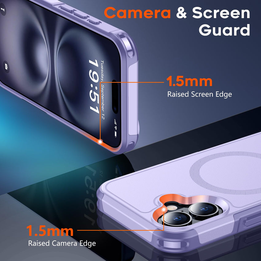SUPFINE Magnetic for iPhone 12 Pro Max Case, [Compatible with MagSafe][10 FT Military Grade Drop Protection] [Dual Layer Structure Protection] Heavy Duty Full - Body Shockproof Phone Case, Black - 7DAY'S