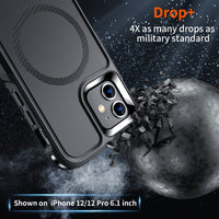 SUPFINE Magnetic for iPhone 12 Pro Max Case, [Compatible with MagSafe][10 FT Military Grade Drop Protection] [Dual Layer Structure Protection] Heavy Duty Full - Body Shockproof Phone Case, Black - 7DAY'S