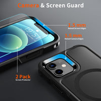 SUPFINE Magnetic for iPhone 12 Pro Max Case, [Compatible with MagSafe][10 FT Military Grade Drop Protection] [Dual Layer Structure Protection] Heavy Duty Full - Body Shockproof Phone Case, Black - 7DAY'S