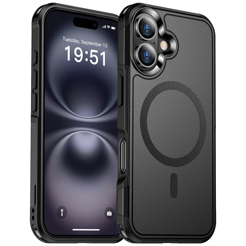 SUPFINE Magnetic for iPhone 12 Pro Max Case, [Compatible with MagSafe][10 FT Military Grade Drop Protection] [Dual Layer Structure Protection] Heavy Duty Full - Body Shockproof Phone Case, Black - 7DAY'S