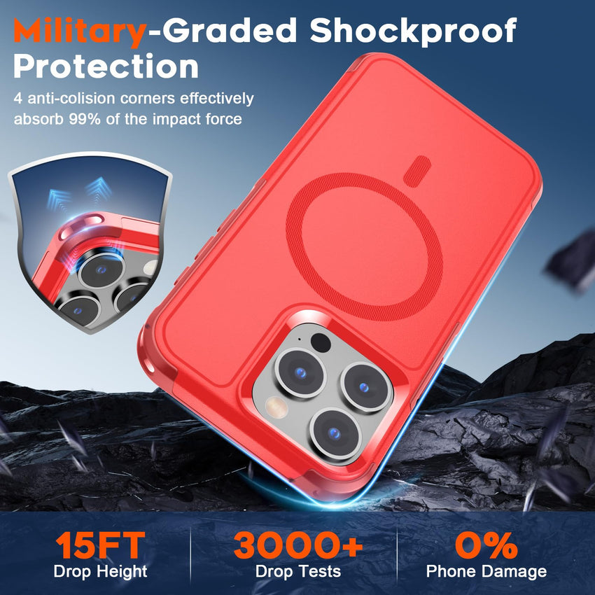SUPFINE Magnetic for iPhone 12 Pro Max Case, [Compatible with MagSafe][10 FT Military Grade Drop Protection] [Dual Layer Structure Protection] Heavy Duty Full - Body Shockproof Phone Case, Black - 7DAY'S