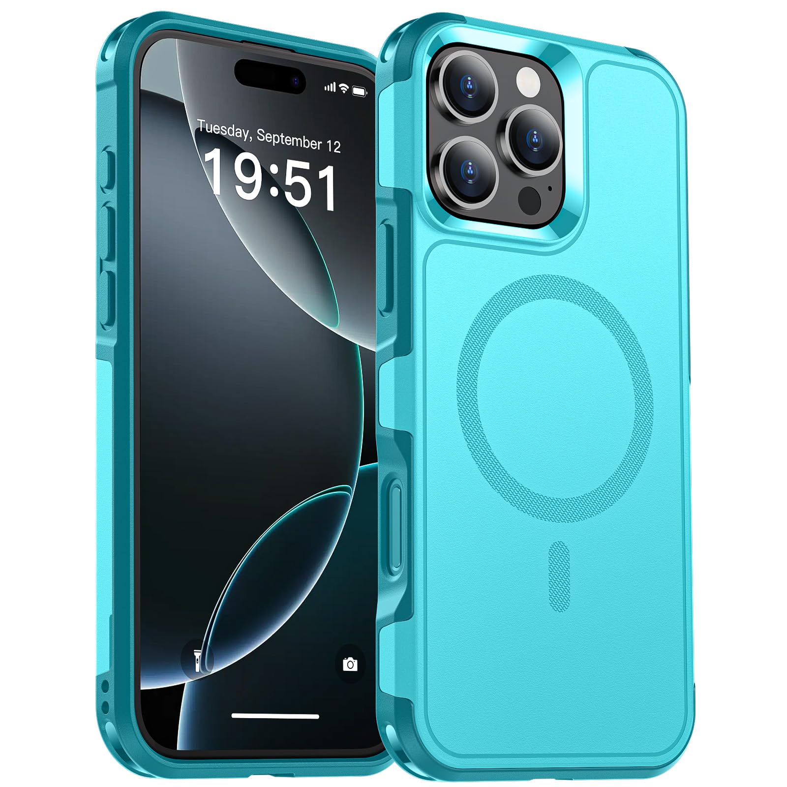 SUPFINE Magnetic for iPhone 12 Pro Max Case, [Compatible with MagSafe][10 FT Military Grade Drop Protection] [Dual Layer Structure Protection] Heavy Duty Full - Body Shockproof Phone Case, Black - 7DAY'S