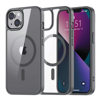 SUPFINE Magnetic for iPhone 13 case & iPhone 14 case, [Compatible with MagSafe][Clear Hard Back with Soft TPU Frame][12FT Military Grade Drop Protection] Shockproof Phone Case,Clear Pink - 7DAY'S
