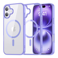 SUPFINE Magnetic for iPhone 13 case & iPhone 14 case, [Compatible with MagSafe][Clear Hard Back with Soft TPU Frame][12FT Military Grade Drop Protection] Shockproof Phone Case,Clear Pink - 7DAY'S