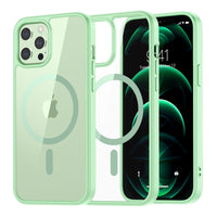 SUPFINE Magnetic for iPhone 13 case & iPhone 14 case, [Compatible with MagSafe][Clear Hard Back with Soft TPU Frame][12FT Military Grade Drop Protection] Shockproof Phone Case,Clear Pink - 7DAY'S