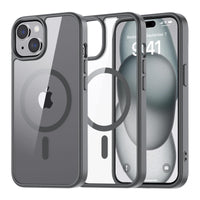 SUPFINE Magnetic for iPhone 13 case & iPhone 14 case, [Compatible with MagSafe][Clear Hard Back with Soft TPU Frame][12FT Military Grade Drop Protection] Shockproof Phone Case,Clear Pink - 7DAY'S