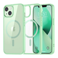 SUPFINE Magnetic for iPhone 13 case & iPhone 14 case, [Compatible with MagSafe][Clear Hard Back with Soft TPU Frame][12FT Military Grade Drop Protection] Shockproof Phone Case,Clear Pink - 7DAY'S