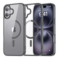 SUPFINE Magnetic for iPhone 13 case & iPhone 14 case, [Compatible with MagSafe][Clear Hard Back with Soft TPU Frame][12FT Military Grade Drop Protection] Shockproof Phone Case,Clear Pink - 7DAY'S