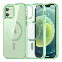 SUPFINE Magnetic for iPhone 13 case & iPhone 14 case, [Compatible with MagSafe][Clear Hard Back with Soft TPU Frame][12FT Military Grade Drop Protection] Shockproof Phone Case,Clear Pink - 7DAY'S