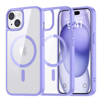SUPFINE Magnetic for iPhone 13 case & iPhone 14 case, [Compatible with MagSafe][Clear Hard Back with Soft TPU Frame][12FT Military Grade Drop Protection] Shockproof Phone Case,Clear Pink - 7DAY'S