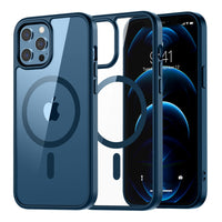 SUPFINE Magnetic for iPhone 13 case & iPhone 14 case, [Compatible with MagSafe][Clear Hard Back with Soft TPU Frame][12FT Military Grade Drop Protection] Shockproof Phone Case,Clear Pink - 7DAY'S