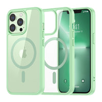 SUPFINE Magnetic for iPhone 13 case & iPhone 14 case, [Compatible with MagSafe][Clear Hard Back with Soft TPU Frame][12FT Military Grade Drop Protection] Shockproof Phone Case,Clear Pink - 7DAY'S
