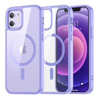 SUPFINE Magnetic for iPhone 13 case & iPhone 14 case, [Compatible with MagSafe][Clear Hard Back with Soft TPU Frame][12FT Military Grade Drop Protection] Shockproof Phone Case,Clear Pink - 7DAY'S
