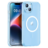 SUPFINE Magnetic for iPhone 13 case & iPhone 14 case, [Compatible with MagSafe][Clear Hard Back with Soft TPU Frame][12FT Military Grade Drop Protection] Shockproof Phone Case,Clear Pink - 7DAY'S