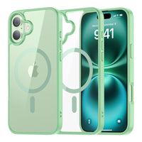 SUPFINE Magnetic for iPhone 13 case & iPhone 14 case, [Compatible with MagSafe][Clear Hard Back with Soft TPU Frame][12FT Military Grade Drop Protection] Shockproof Phone Case,Clear Pink - 7DAY'S